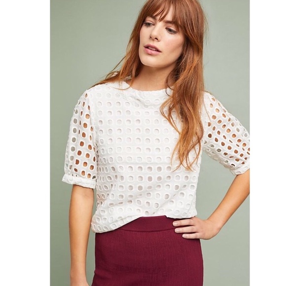 Anthropologie Tops - Anthropologie Wolven Eudora Eyelet Top B8
